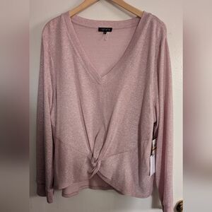 Elegant Pink V-Neck Women's Top